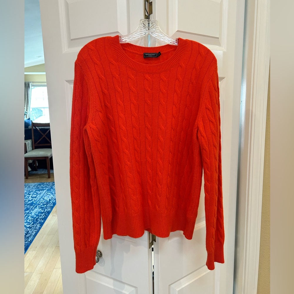 Vineyard Vines Vibrant Orange Cashmere Sweater